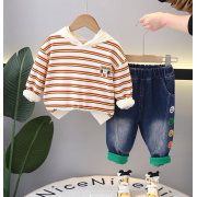 Комплект двойка с кофтой в полоску